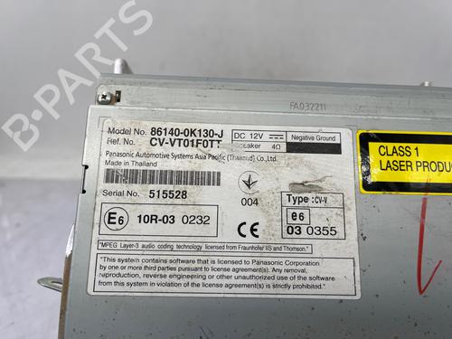 Used Radio Radio TOYOTA HILUX VII Pickup (_N1_, _N2_, _N3_) 2.5 D-4D 4WD (KUN25) (144 hp) 36401018 36401018