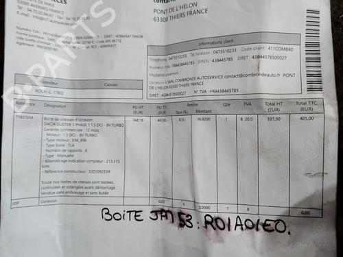 Gearbox DACIA DUSTER (HS_) 1.5 dCi (HSMC) | BP23728936M3  - Image 18