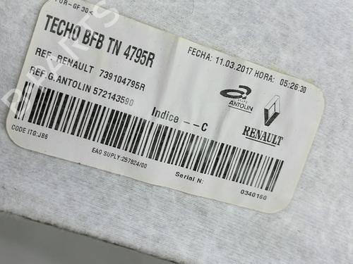 Used Interior roof Interior roof RENAULT MEGANE IV Hatchback (B9A/M/N_) 1.2 TCe 130 (B9MR) (130 hp) 26617806 26617806