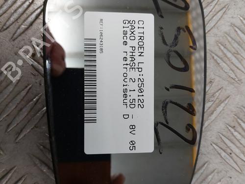 Used Right mirror glass CITROËN SAXO (S0, S1) 1.5 D (58 hp) 25996524