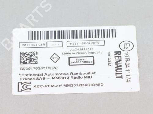 Radio RENAULT KANGOO Express (FW0/1_) 1.5 dCi 90 (FW0G, FW05, FW08, FW11) | BP27559975E6 