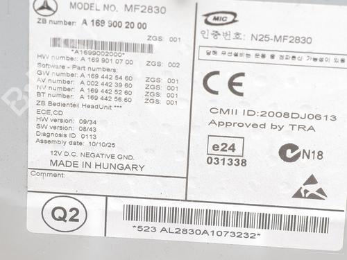 Radio MERCEDES-BENZ A-CLASS (W169) A 180 CDI (169.007, 169.307) | BP24242532E6 