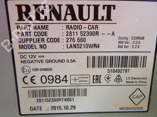 Radio RENAULT CLIO IV (BH_) 1.5 dCi 90 | BP24241154E6