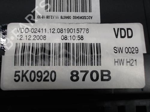 Instrument cluster VW GOLF VI (5K1) 1.4 TSI | BP24247399C47 