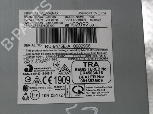 Used Radio Radio CITROËN C3 III (SX) 1.2 VTi 82 (82 hp) 25039722 25039722