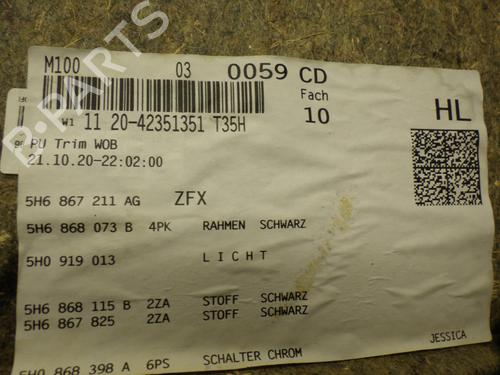 Used Rear left panel Rear left panel VW GOLF VIII (CD1, DA1) 2.0 TDI GTD (200 hp) 24251237 24251237