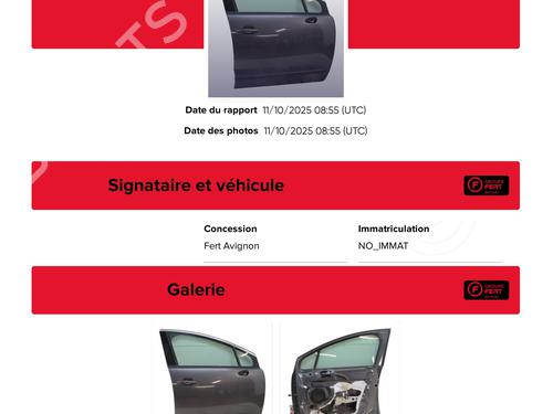 Right front door PEUGEOT 3008 I MPV (0U_) 1.6 HDi | BP29520376C3 