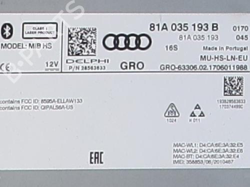 Used Radio Radio AUDI A3 Convertible (8V7, 8VE) 1.4 TFSI (115 hp) 39664635 39664635