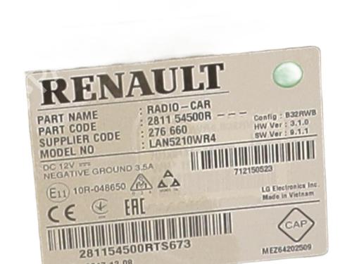 Radio RENAULT CLIO IV (BH_) 1.5 dCi 90 | BP26296363E6 