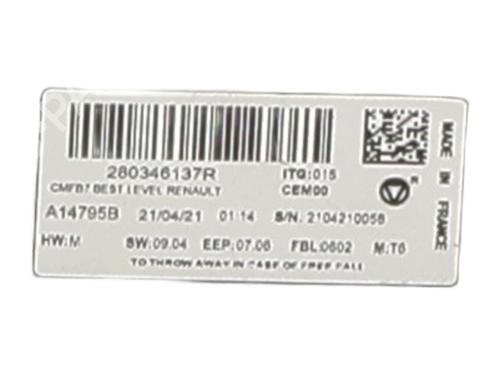 Display RENAULT CLIO V (B7_) 1.6 E-TECH 140 (B7MU) | BP31214409C48 