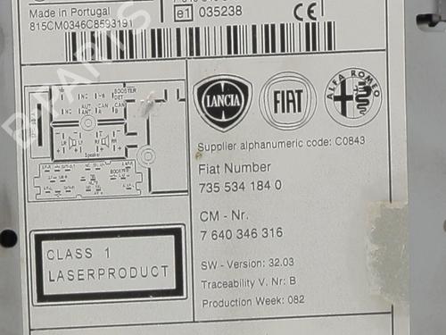 Radio FIAT 500 (312_) 1.2 (312AXA1A) | BP25491901E6