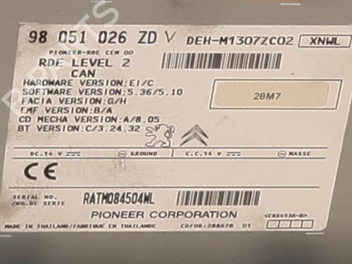 Used Radio Radio CITROËN C3 II (SC_) 1.0 VTi 68 (68 hp) 24288363 24288363