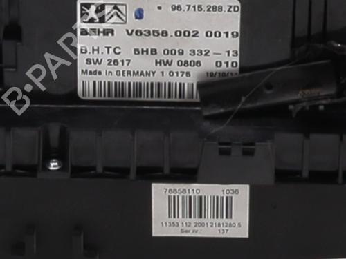 Climate control CITROËN C5 III (RD_) 1.6 HDi 110 (RD9HL0, RD9HR8, RD9HRA) | BP37633180I5 - Image 5