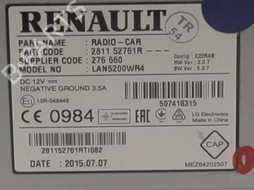 Radio DACIA DUSTER (HS_) 1.2 TCe 125 4x4 | BP38109091E6 - Image 4