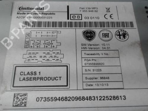 Radio FIAT PANDA (312_, 319_) 1.2 (312PXA1A) | BP24291833E6 