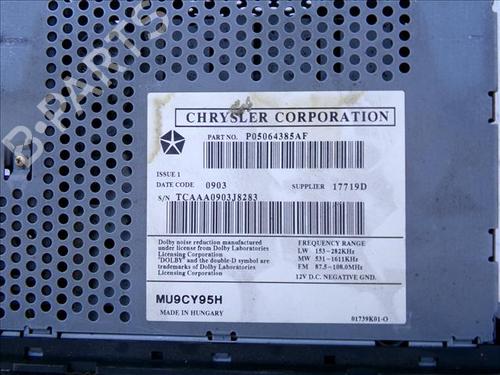 Radio CHRYSLER VOYAGER IV (RG, RS) 2.5 CRD | BP25485090E6 