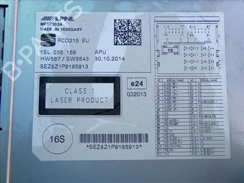 Bilradio SEAT Mii (KF1, KE1) 1.0 (60 hp) 31020298