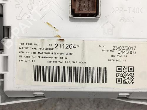 Instrument cluster PEUGEOT 508 I (8D_) 1.6 BlueHDi 120 | BP25551084C47