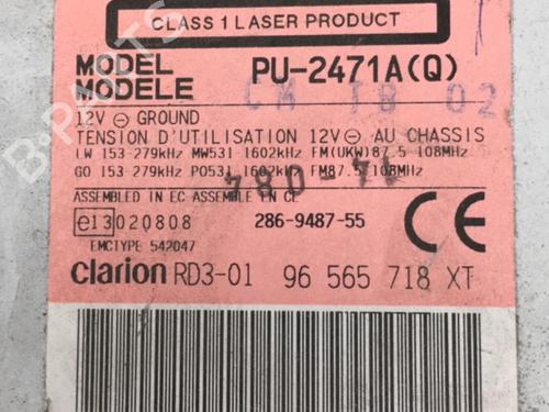 Bilradio CITROËN C3 I (FC_, FN_) 1.4 HDi (68 hp) 25561534