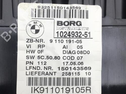 Used Instrument cluster Instrument cluster BMW 1 (E87) 120 i (150 hp) 25550678 25550678