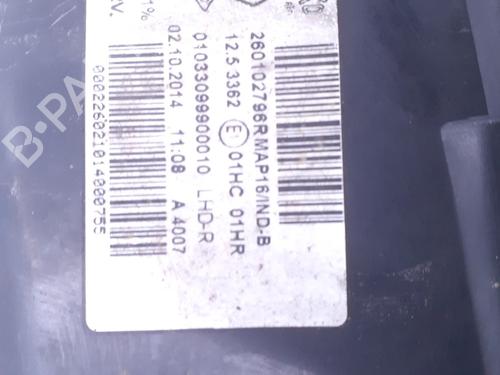 Right headlight RENAULT CLIO IV Grandtour (KH_) 1.5 dCi 90 (KHN3, KHN4) 260106624R