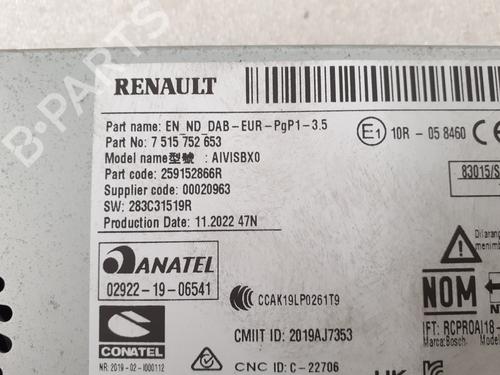 Radio RENAULT ARKANA I (LCM_, LDN_) 1.3 TCe 140 (LDN0) | BP24773028E6 