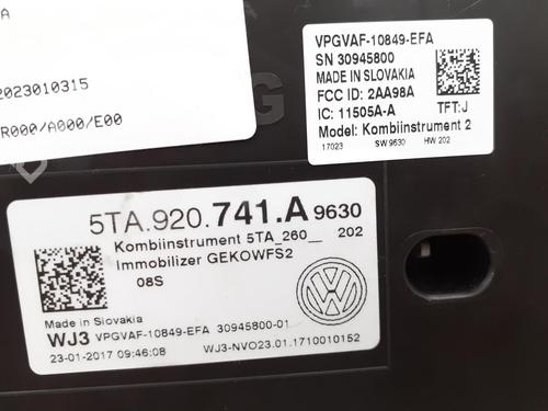 Instrument cluster VW TOURAN (5T1) 1.6 TDI | BP24786629C47