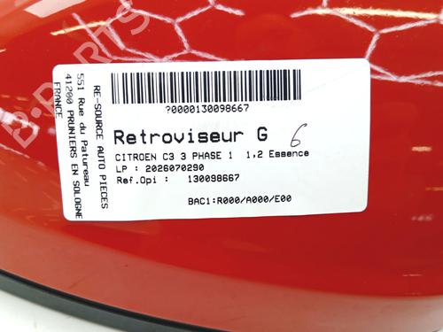 Retrovisor esquerdo CITROËN C3 III (SX) 1.2 VTi 82 | BP38680587C26 - Image 2
