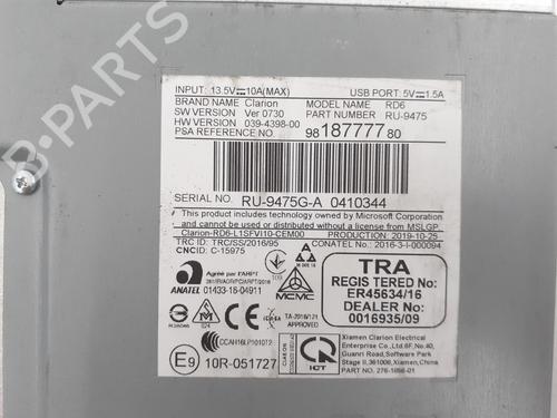 Radio CITROËN C3 III (SX) 1.2 THP 110 (SXHNPS, SXHNZT, SXHNZ6) | BP30157329E6 