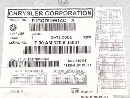 Used Display monitor Display monitor CHRYSLER GRAND VOYAGER V (RT) 2.8 CRD (163 hp) 24780970 24780970