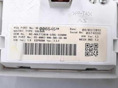 Instrument cluster PEUGEOT 208 I (CA_, CC_) 1.6 HDi | BP24785949C47