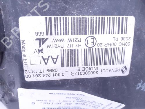 Used Left headlight RENAULT MEGANE III Hatchback (BZ0/1_, B3_) 1.5 dCi (BZ09, BZ0D, BZ1W, BZ29, BZ14) (110 hp) 28302214