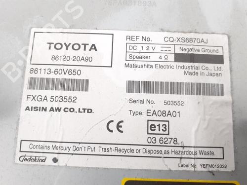 Used Radio TOYOTA AVENSIS Estate (_T27_) 2.2 D-4D (ADT271_, ADT271R) (150 hp) 24783404