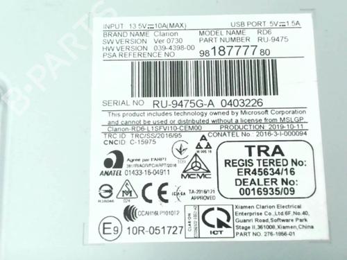 Radio CITROËN BERLINGO Box Body/MPV (K9) 1.5 BlueHDi 100 | BP24779059E6 