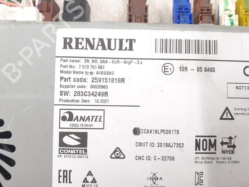 Radio RENAULT CLIO V (B7_) 1.0 TCe 90 (B7MT) | BP24794863E6