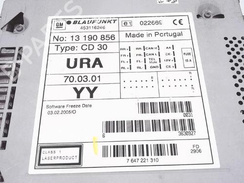 Radio OPEL ZAFIRA / ZAFIRA FAMILY B (A05) 1.9 CDTI (M75) | BP25365979E6 