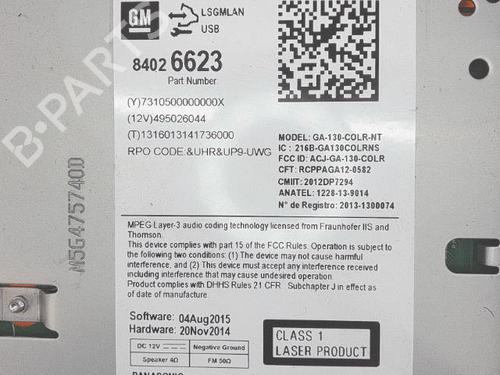 Used Radio Radio OPEL ZAFIRA TOURER C (P12) 1.6 CDTI (75) (136 hp) 30439307 30439307