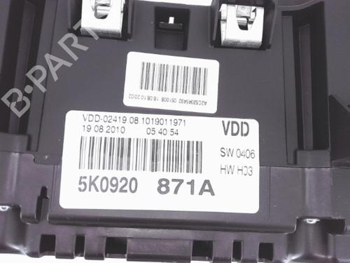 Used Instrument cluster VW GOLF VI (5K1) 1.6 TDI (105 hp) 25355037