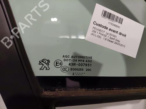Front right quarter glass PEUGEOT 208 I (CA_, CC_) 1.6 HDi | BP30696295C112