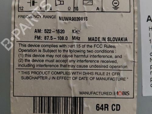 Used Radio Radio HYUNDAI i30 (FD) 1.6 CRDi (90 hp) 29642476 29642476