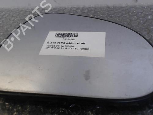 Used Right mirror glass Right mirror glass PEUGEOT 207 (WA_, WC_) 1.4 HDi (68 hp) 24750120 24750120