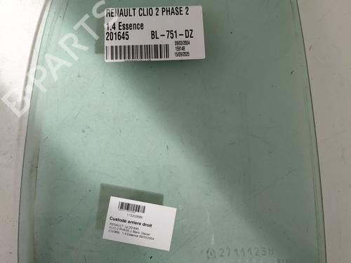 Used Rear right door window RENAULT CLIO II (BB_, CB_) 1.4 16V (B/CB0P, BB13) (98 hp) 29508247
