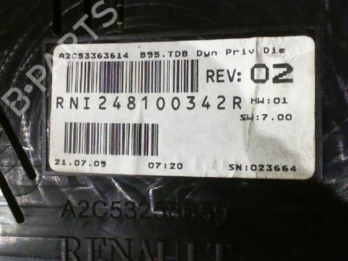 Instrument cluster RENAULT MEGANE III Hatchback (BZ0/1_, B3_) 1.5 dCi | BP24755182C47 