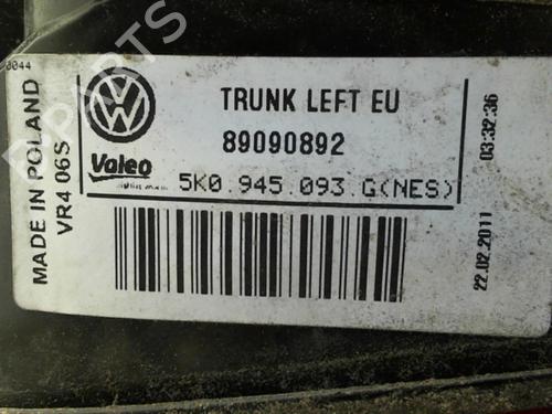 Left tailgate light VW GOLF VI (5K1) 1.6 TDI | BP24760326C79 