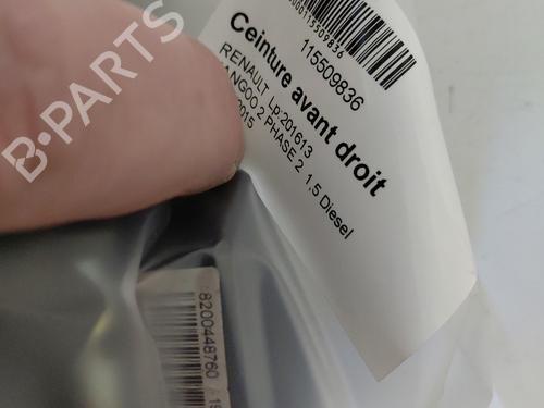 Used Front right seatbelt Front right seatbelt RENAULT KANGOO Express (FW0/1_) 1.5 dCi 90 (FW0G, FW05, FW08, FW11) (90 hp) 30409123 30409123