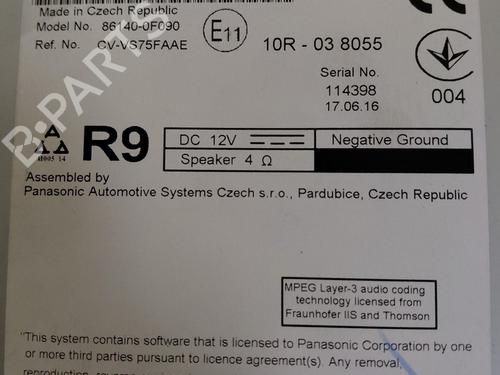 Radio TOYOTA VERSO (_R2_) 1.8 (ZGR21_, ZGR21R) | BP30698654E6