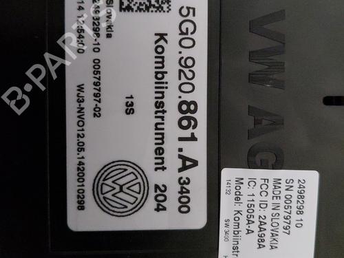 Kombiinstrument VW GOLF VII (5G1, BQ1, BE1, BE2) 1.6 TDI | BP29567229C47