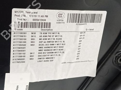 Rear left panel MERCEDES-BENZ A-CLASS (W177) A 180 d (177.003) | BP38895814C60  - Image 11