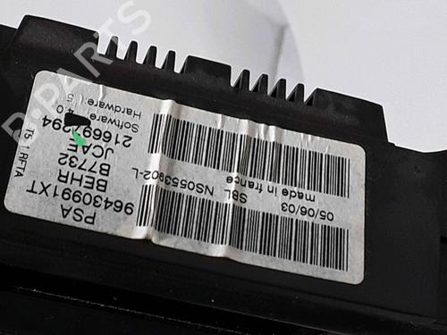 Climate control PEUGEOT 307 (3A/C) 2.0 HDi 110 | BP25169701I5 