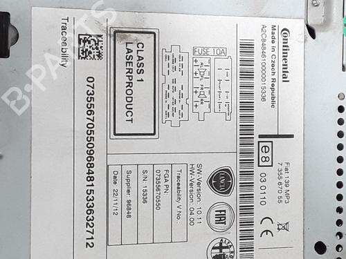 Radio FIAT PANDA (312_, 319_) 1.2 (312PXA1A) | BP25189196E6